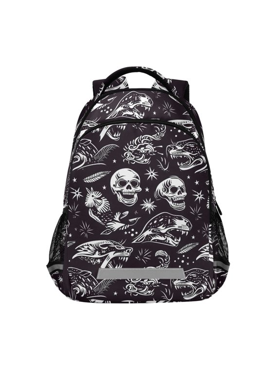 Goth Skeletons Backpack Elementary School Bag Bookbag Travel Rucksack