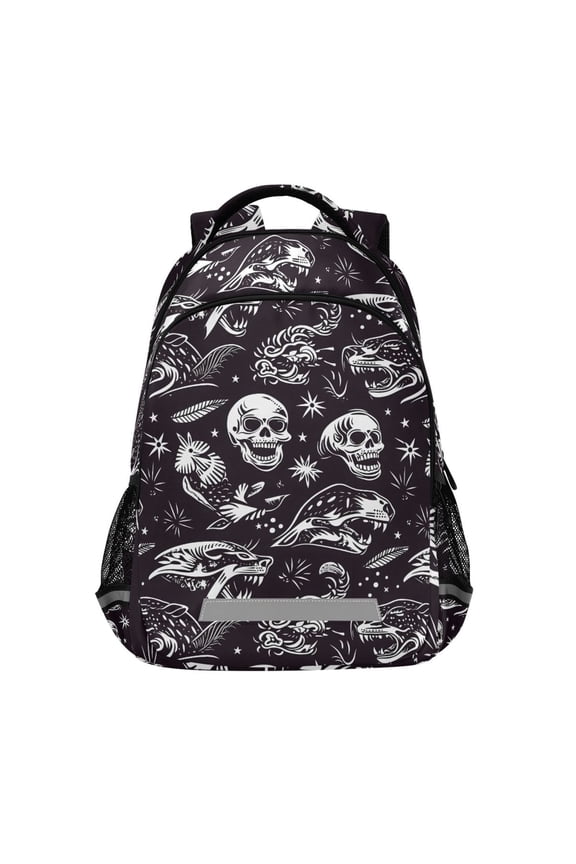 Goth Skeletons Backpack Elementary School Bag Bookbag Travel Rucksack