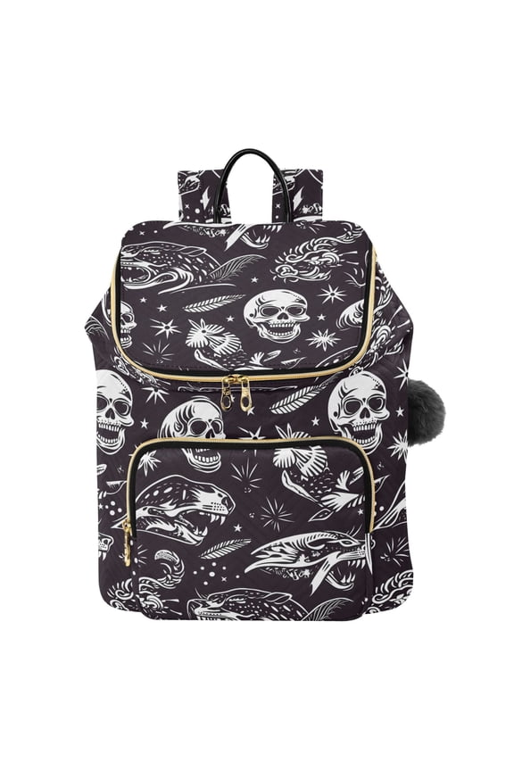 Goth Skeletons Travel Backpack Laptop Bag Large Capacity Daypack
