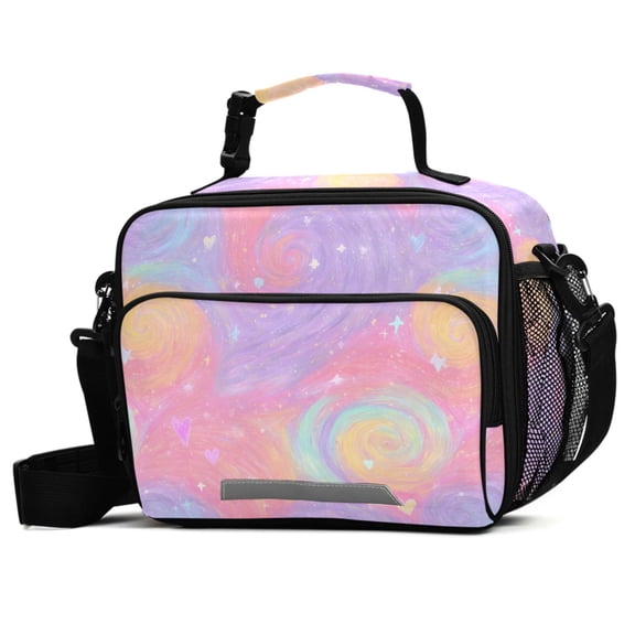ALAZA Gradient Galaxy Lunch Box Insulated Cooler Bag Reusable Tote Bags with Shoulder Strap