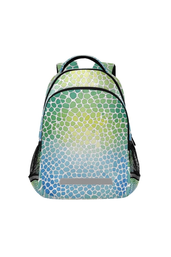 Gradient Green and Blue Backpack Elementary School Bag Bookbag Travel Rucksack