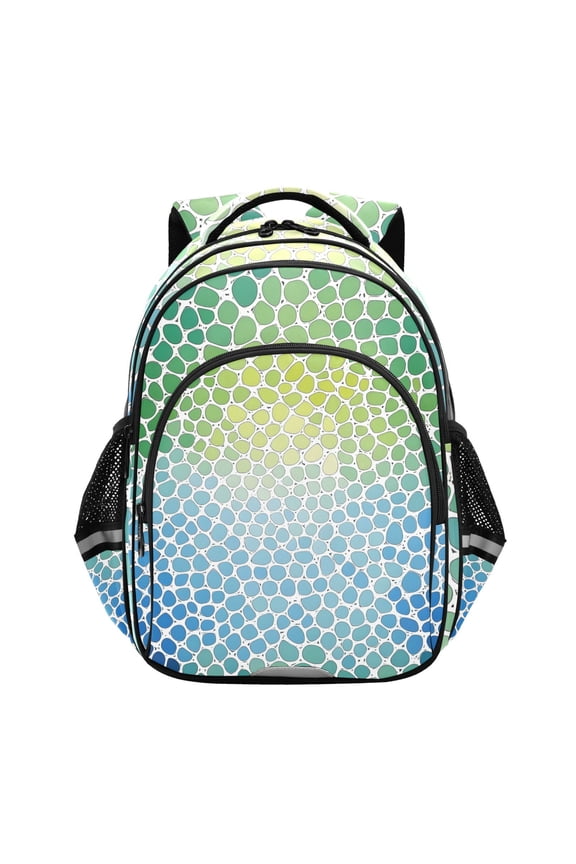 Gradient Green and Blue School Backpack Elementary Bag Bookbag Travel Rucksack