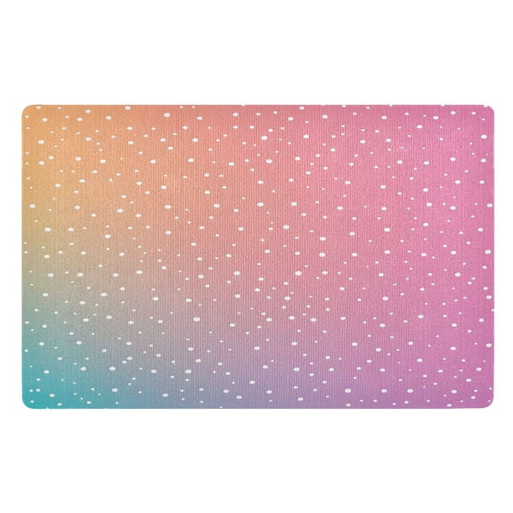 ALAZA Gradient Polka Dots Door Mat Outdoor Indoor Entrance Low Profile Floor Rugs 32"x20"