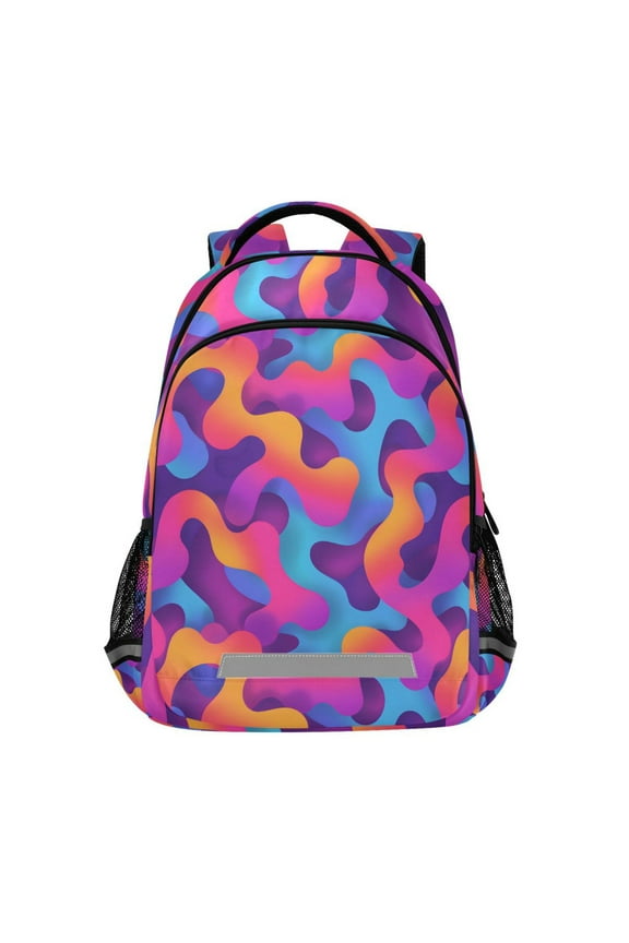 Gradient Rainbow Backpack Elementary School Bag Bookbag Travel Rucksack