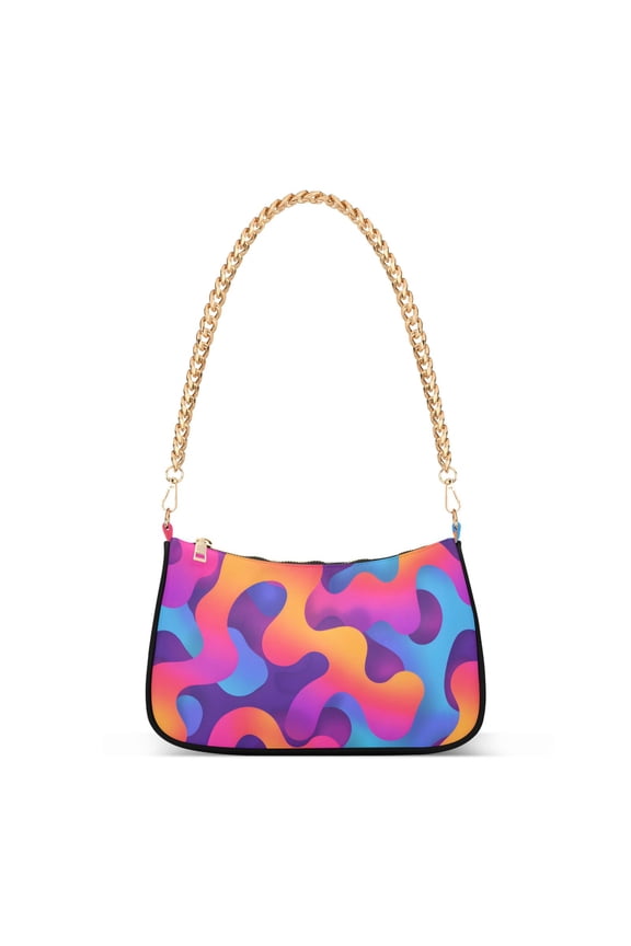 Gradient Rainbow Women's Chain Shoulder Bag Hobo Handbag Tote Crossbody Purse