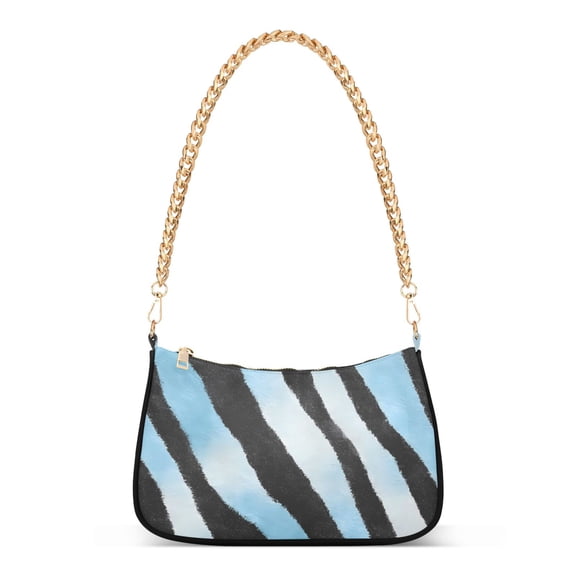 ALAZA Gradient Zebra Pattern Women's Chain Shoulder Bag Hobo Handbag Tote Crossbody Purse