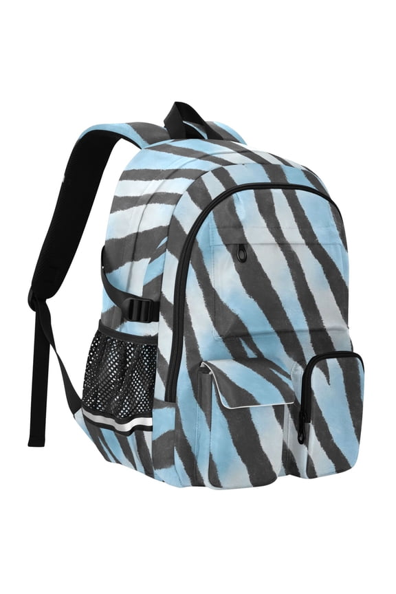 Gradient Zebra Print Student Backpack School Bookbag Large Laptop Daypack Travel Bag