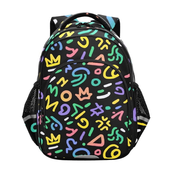 ALAZA Graffiti Artistic Lines School Backpack Elementary Bag Bookbag Travel Rucksack