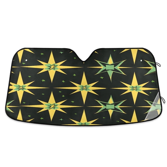 ALAZA Graffiti Green and Yellow Windshield Sun Shade Car Foldable Visor Block UV Rays Protector 53"x23.5"