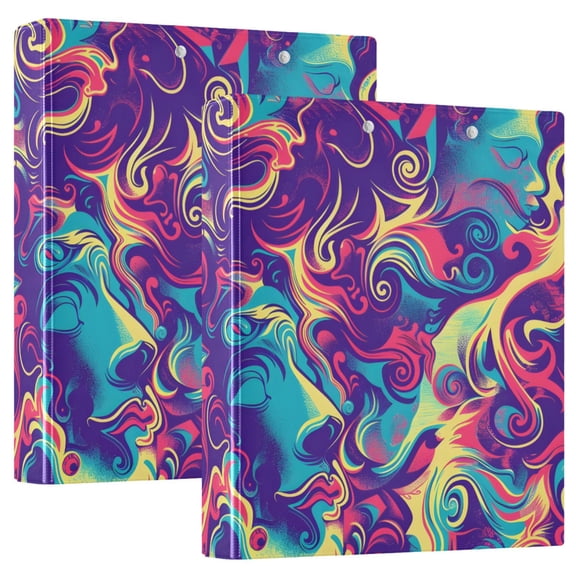 ALAZA Graffiti Hardcover 3 Ring Binder 1.5" Round Rings Interior Pockets Binders Organizer 2 Pack
