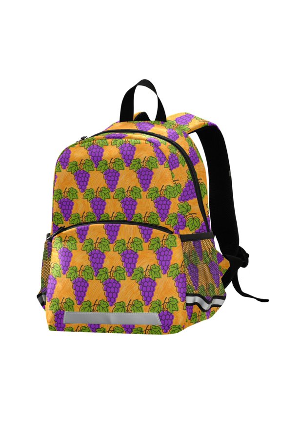 Grapes Hand Drawn School Backpack Elementary Student Bookbag
