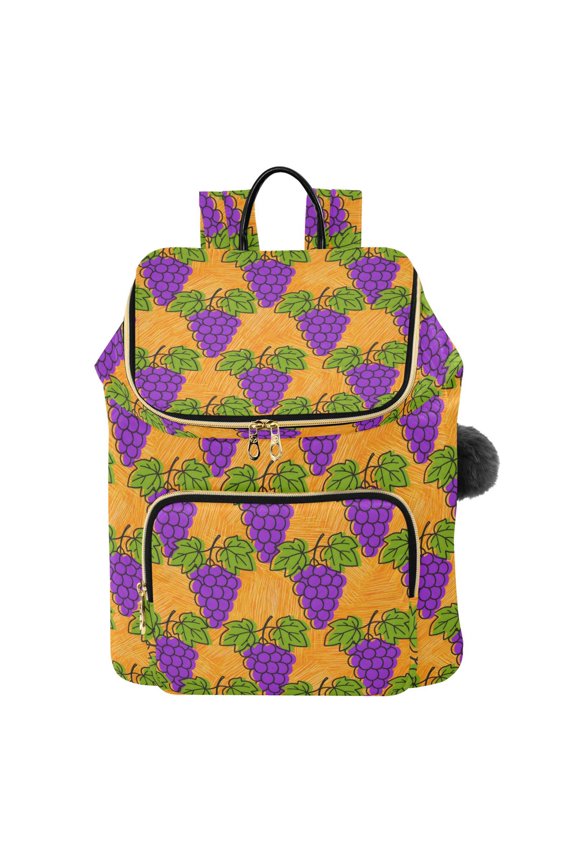 Grapes Hand Drawn Travel Backpack Laptop Bag Large Capacity Daypack