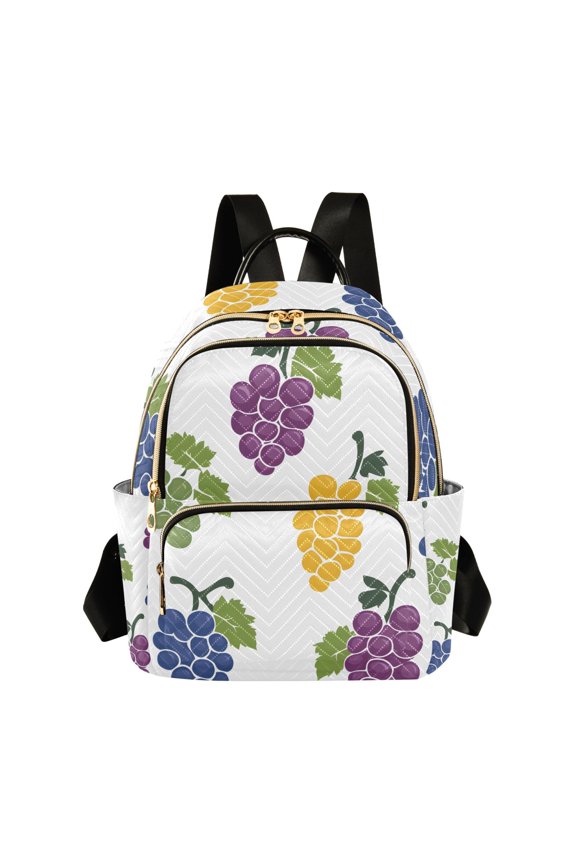 Grapes Pattern Womens Travel Laptop Backpack Large Daypack Ladies Shoulder Bags S