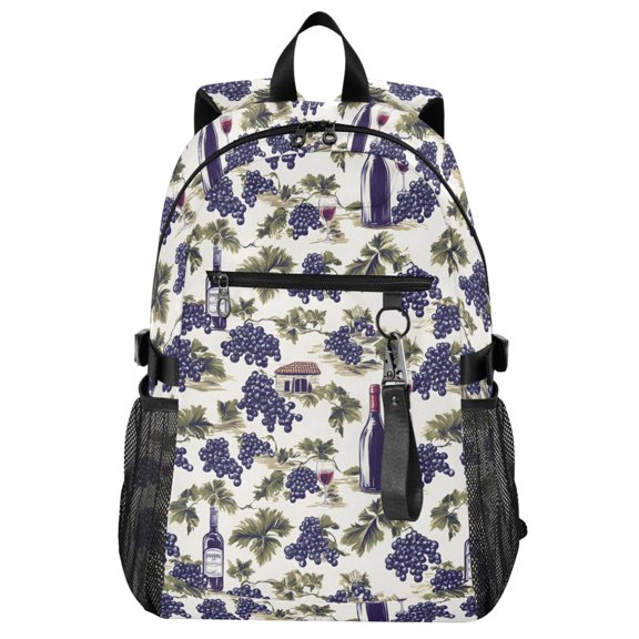 ALAZA Grapes Wine Pattern School Backpack Travel Laptop Bag College Bookbag Casual Daypack for Women Men