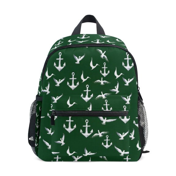 ALAZA Green Anchors Birds School Backpack Small Bookbag Mini Bags