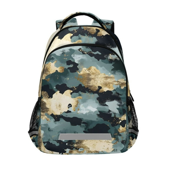 ALAZA Green Camouflage Backpack Elementary School Bag Bookbag Travel Rucksack