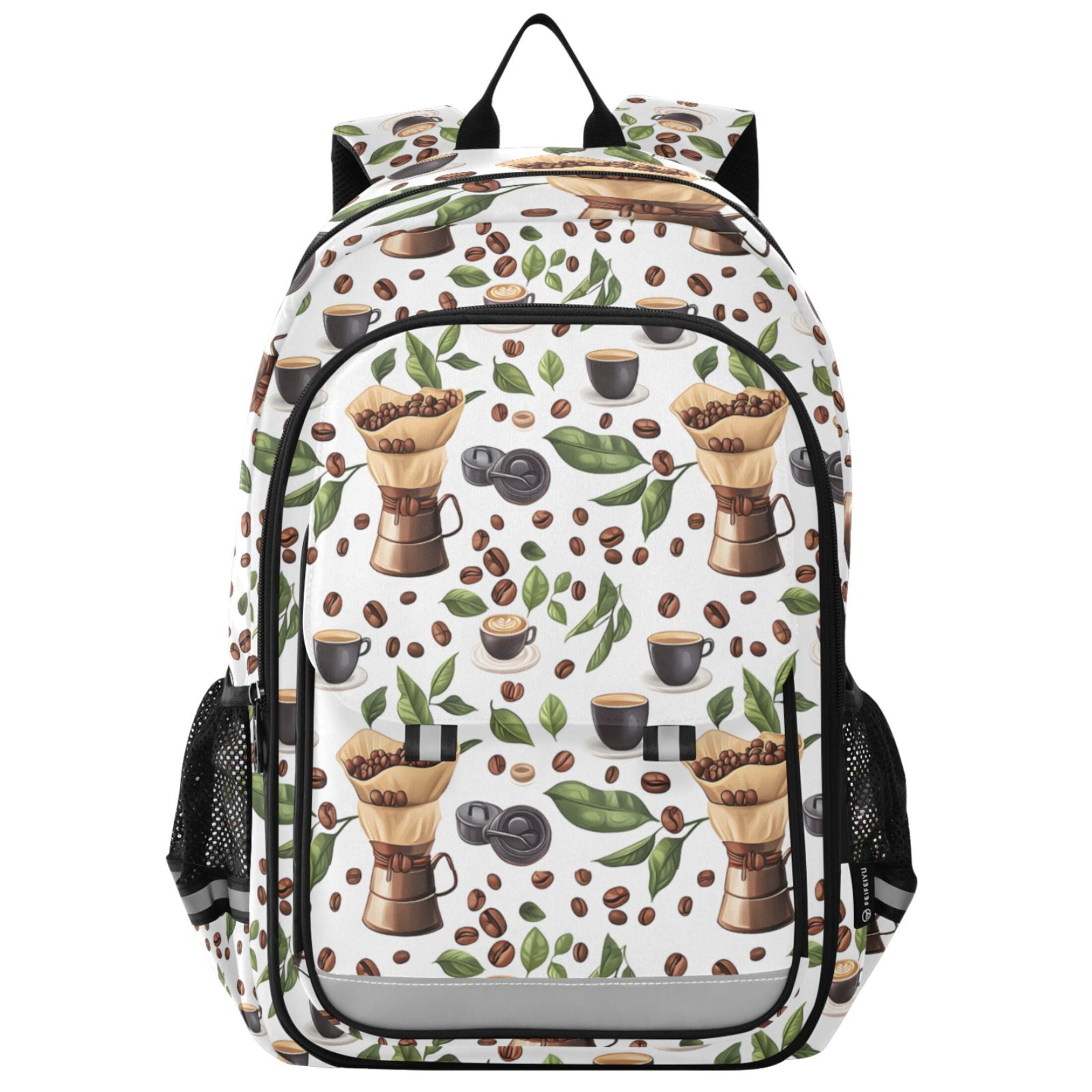 ALAZA Green Coffee Beans Cups Laptop Backpack Purse Travel Bag Casual ...