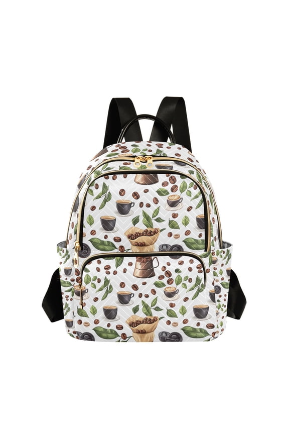 Green Coffee Beans Cups Womens Travel Laptop Backpack Large Daypack Ladies Shoulder Bags S
