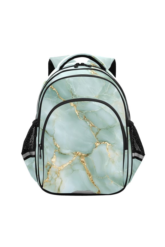 Green Golden Marble School Backpack Elementary Bag Bookbag Travel Rucksack