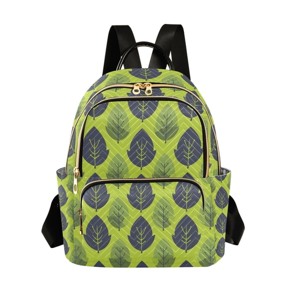 ALAZA Green Leaves Pattern Womens Travel Laptop Backpack Large Daypack Ladies Shoulder Bags S