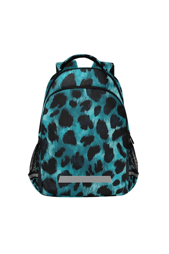Green Leopard Backpack Elementary School Bag Bookbag Travel Rucksack