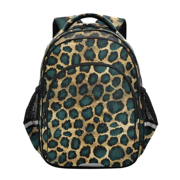 ALAZA Green Leopard Pattern School Backpack Elementary Bag Bookbag Travel Rucksack