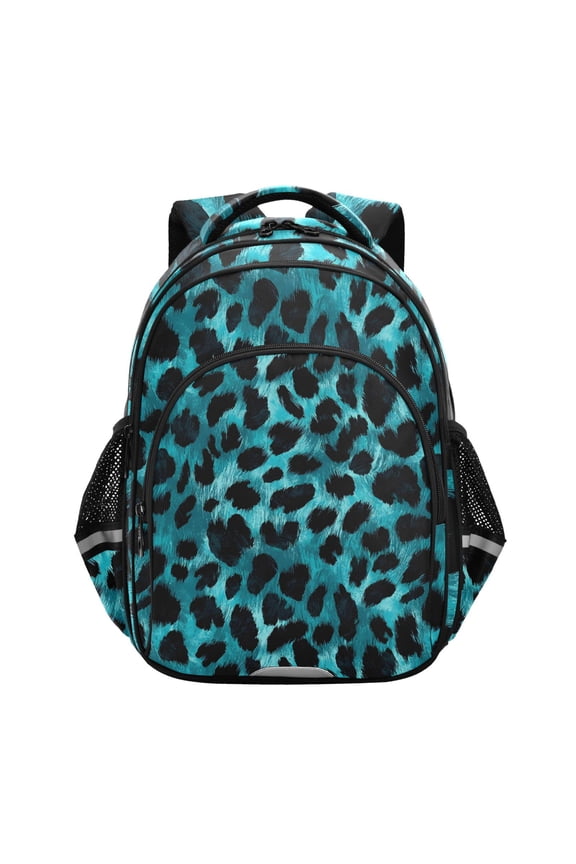 Green Leopard School Backpack Elementary Bag Bookbag Travel Rucksack