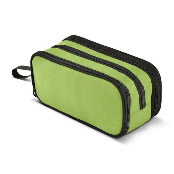 ALAZA Green Pencil Case Bag 3 Compartment Pen Pouch Large Storage Holder Box Organizer