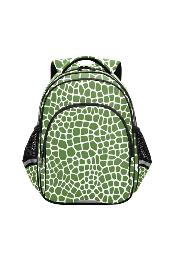 Green Snake Skin School Backpack Elementary Bag Bookbag Travel Rucksack