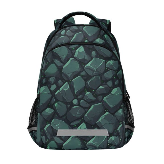 ALAZA Green Texture Stone Backpack Elementary School Bag Bookbag Travel Rucksack