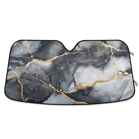 ALAZA Grey Marble Windshield Sun Shade Car Foldable Visor Block UV Rays Protector 55"x27.6"