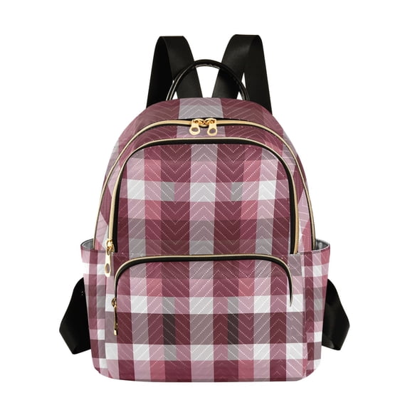 ALAZA Grid Checkered Pattern Womens Travel Laptop Backpack Large Daypack Ladies Shoulder Bags S
