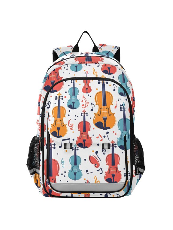 Guitar Music Notes Laptop Backpack Purse Travel Bag Casual School Bookbag Rucksack for Women Men