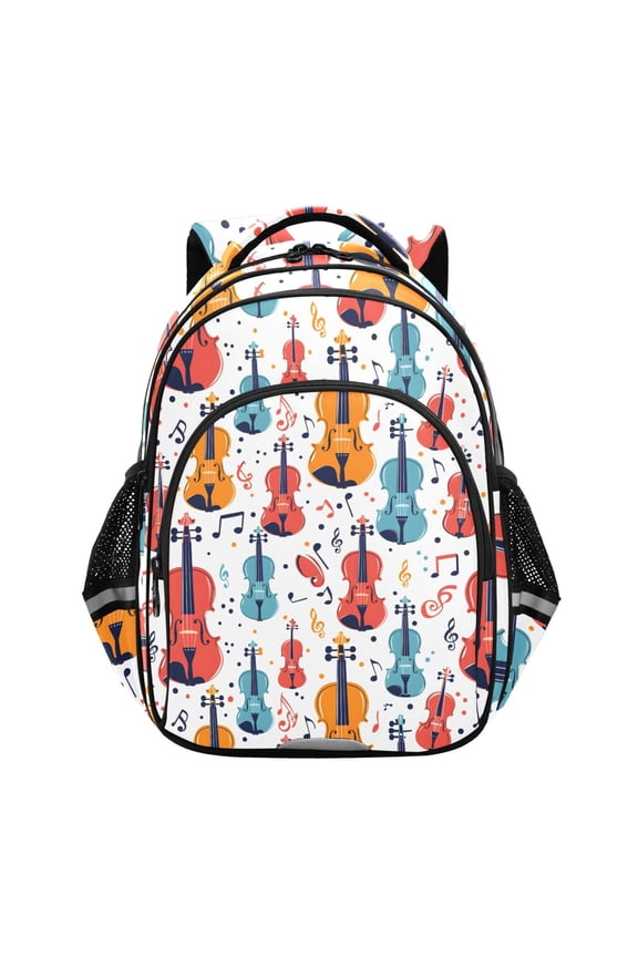 Guitar Music Notes School Backpack Elementary Bag Bookbag Travel Rucksack