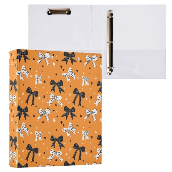 ALAZA Halloween Bows Hardcover 3 Ring Binder 1.5" D-Rings with Interior Pockets Binders School 1 PC