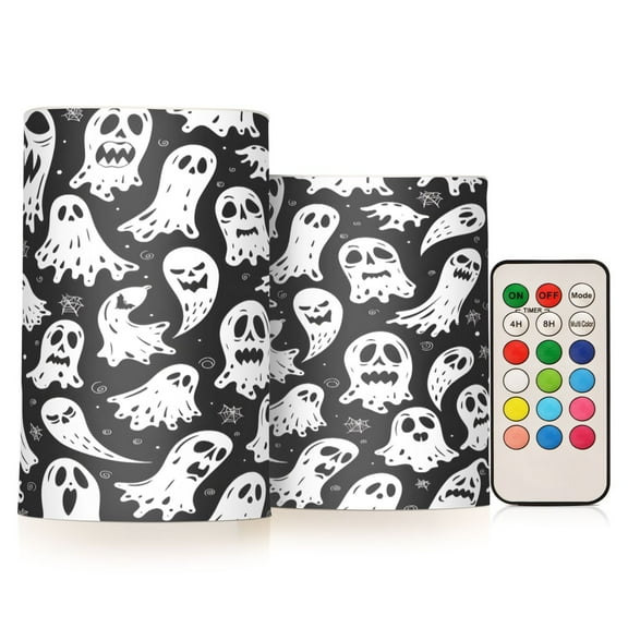 ALAZA Halloween Devils 2 PCs LED Flickering Flameless Candles with Remote Timer Battery Operated Candle