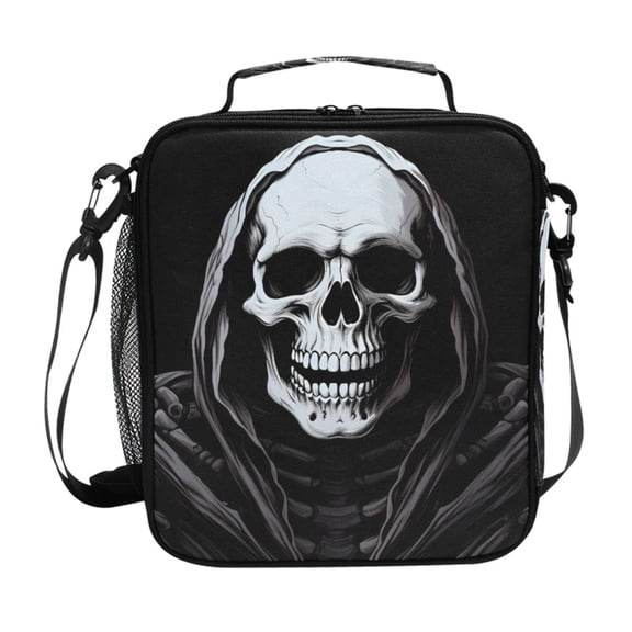 ALAZA Halloween Skeleton Skull Lunch Box Insulated Lunch Bag Reusable Thermal Cooler Tote School Picnic