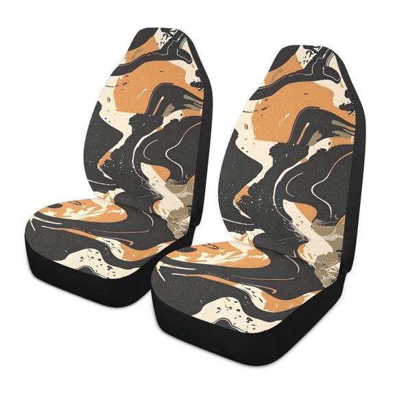 ALAZA Hand Draw Abstract Graffiti Car Seat Covers 2 PCs Universal Auto Front Seats Interior Protector