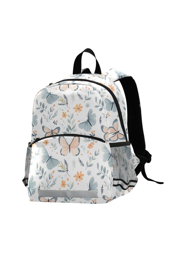 Hand Drawn Floral Butterfly School Backpack Elementary Student Bookbag