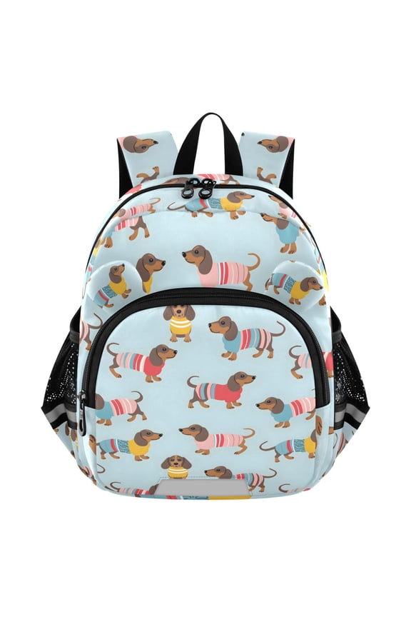 Happy Dachshund Dogs Mini Backpack School Bookbag Age 3-7 Medium