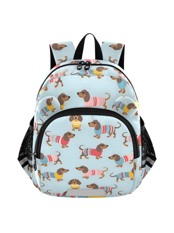 Happy Dachshund Dogs Mini Backpack School Bookbag Age 3-7 Small