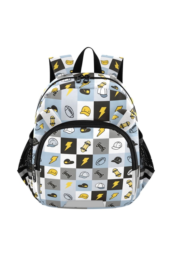 Hats Skateboard Checkered Mini Backpack School Bookbag Age 3-7 Small