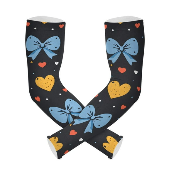 ALAZA Hearts Bows UV Sun Protection Arm Sleeves UPF 50+ Compression Cooling Sleeve 1 Pair