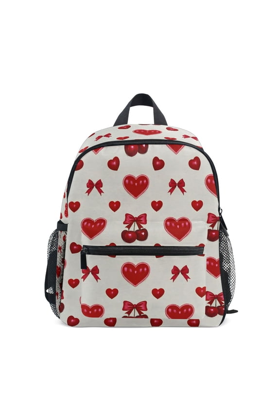 Hearts Cherry School Backpack Small Bookbag Mini Bags