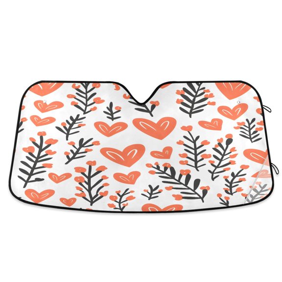 ALAZA Hearts Leaf Windshield Sun Shade Car Foldable Visor Block UV Rays Protector 55"x27.6"