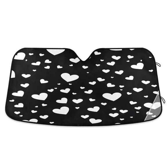 ALAZA Hearts-a1 Windshield Sun Shade Car Foldable Sun Visor Block UV Rays Protector 55"x27.6"
