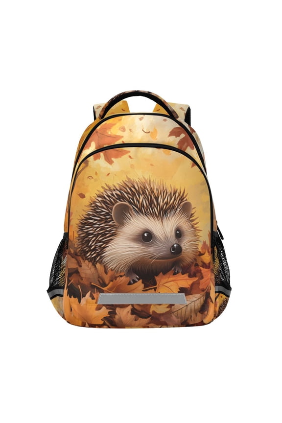 Hedgehog Autumn Backpack Elementary School Bag Bookbag Travel Rucksack