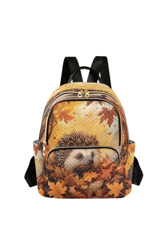 Hedgehog Autumn Womens Travel Laptop Backpack Large Daypack Ladies Shoulder Bags S