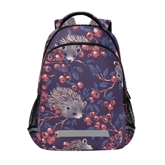 ALAZA Hedgehog Cherry Backpack Elementary School Bag Bookbag Travel Rucksack