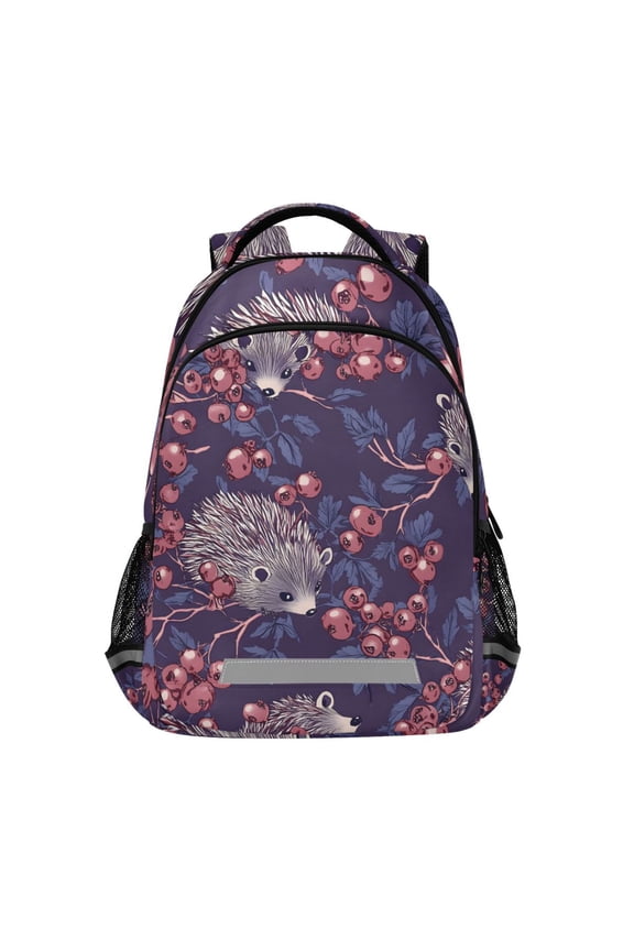 Hedgehog Cherry Backpack Elementary School Bag Bookbag Travel Rucksack